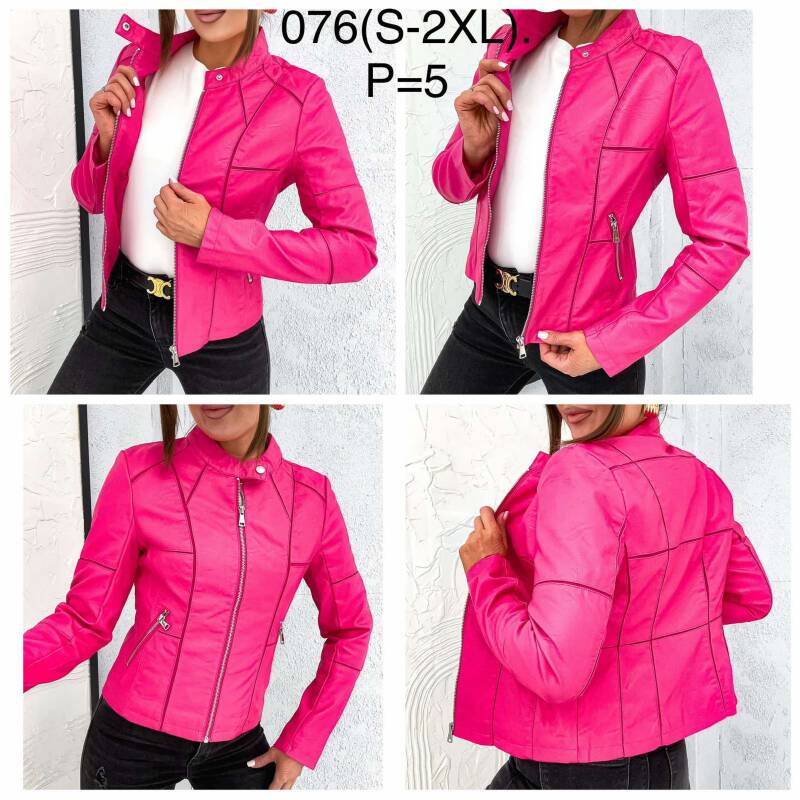 Kurtki damskie skórzana Roz S-2XL, 1 Kolor Paczka 5 szt 1